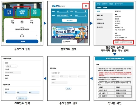 현금으로 결제한 코레일 승차권 환불, 이제 ‘온라인’으로 가능