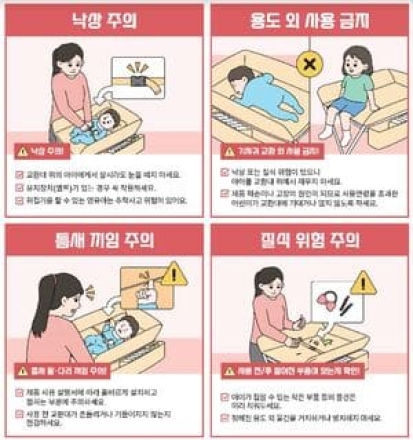 가정용 기저귀 교환대 안전하게 사용